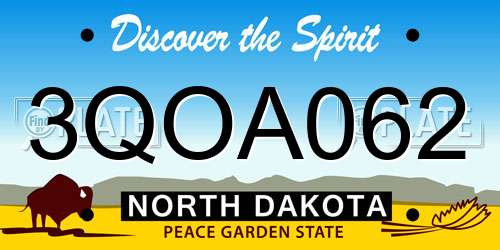 3QOA062 North Dakota License Plate