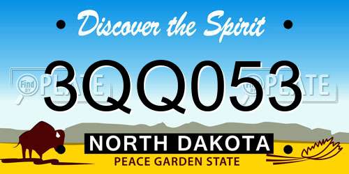 3QQ053 North Dakota License Plate