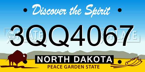 3QQ4067 North Dakota License Plate