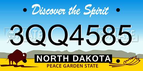 3QQ4585 North Dakota License Plate