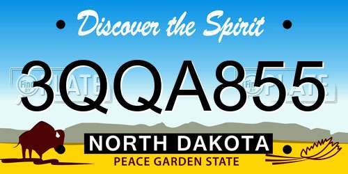 3QQA855 North Dakota License Plate