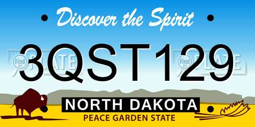 3QST129 North Dakota License Plate