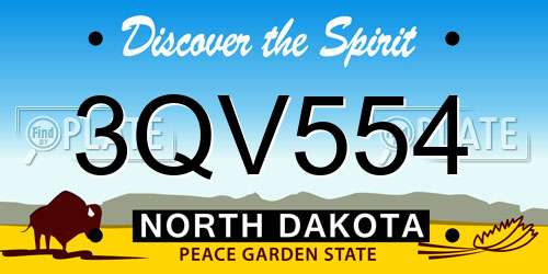 3QV554 North Dakota License Plate