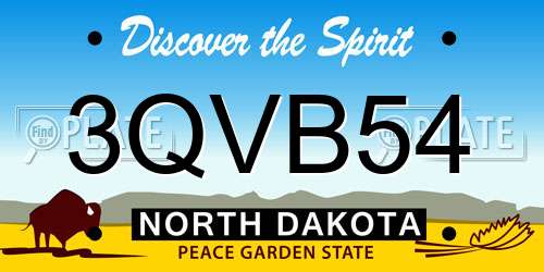 3QVB54 North Dakota License Plate