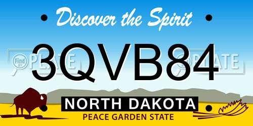 3QVB84 North Dakota License Plate