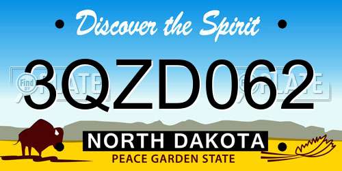 3QZD062 North Dakota License Plate