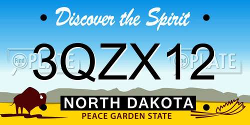 3QZX12 North Dakota License Plate