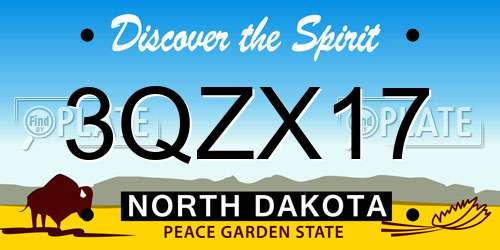 3QZX17 North Dakota License Plate