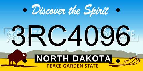 3RC4096 North Dakota License Plate