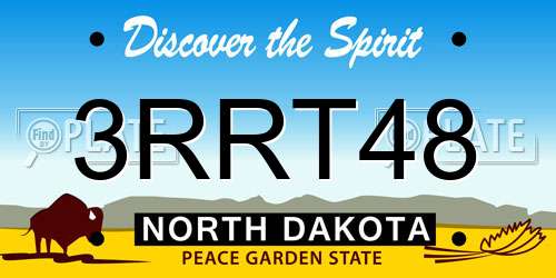 3RRT48 North Dakota License Plate