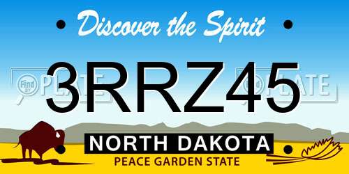 3RRZ45 North Dakota License Plate
