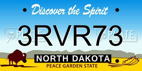 3RVR73 North Dakota License Plate