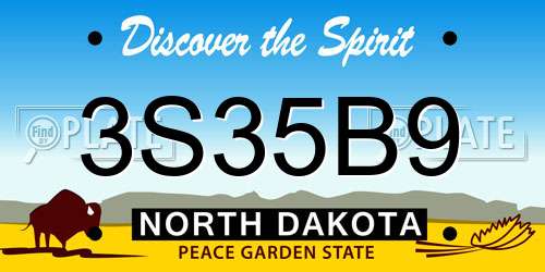 3S35B9 North Dakota License Plate