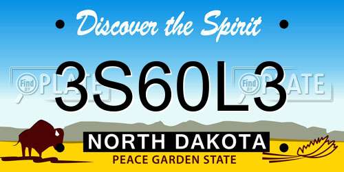 3S60L3 North Dakota License Plate