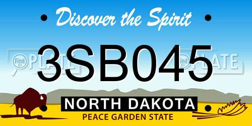 3SB045 North Dakota License Plate