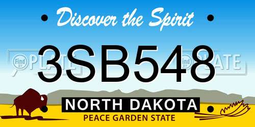 3SB548 North Dakota License Plate