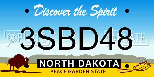 3SBD48 North Dakota License Plate