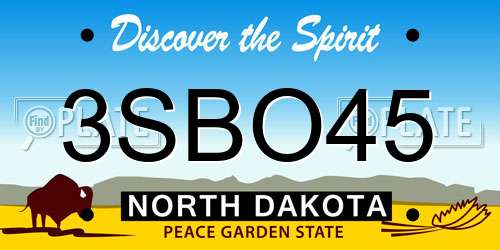 3SBO45 North Dakota License Plate