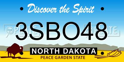 3SBO48 North Dakota License Plate