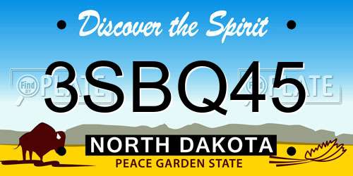 3SBQ45 North Dakota License Plate