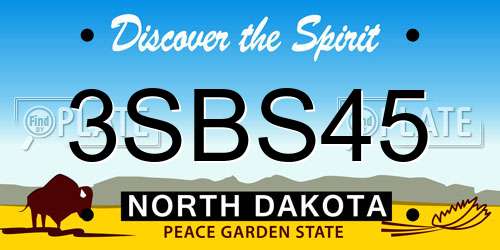 3SBS45 North Dakota License Plate