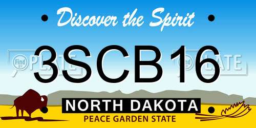 3SCB16 North Dakota License Plate