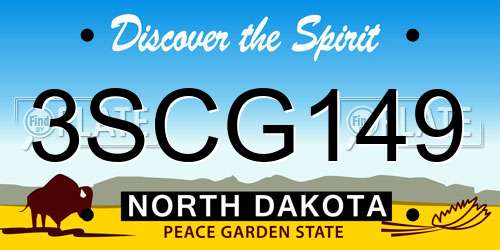 3SCG149 North Dakota License Plate