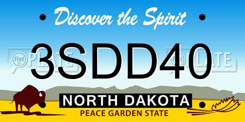 3SDD40 North Dakota License Plate