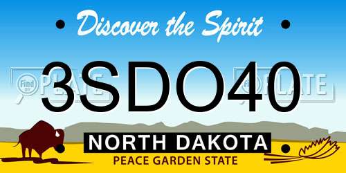 3SDO40 North Dakota License Plate