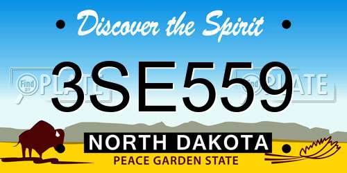 3SE559 North Dakota License Plate