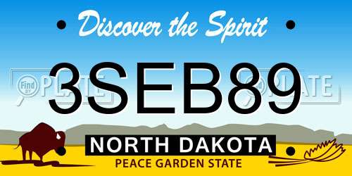 3SEB89 North Dakota License Plate