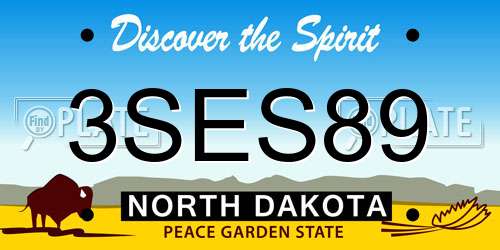 3SES89 North Dakota License Plate