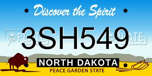 3SH549 North Dakota License Plate