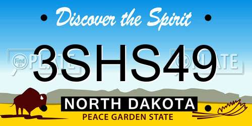 3SHS49 North Dakota License Plate