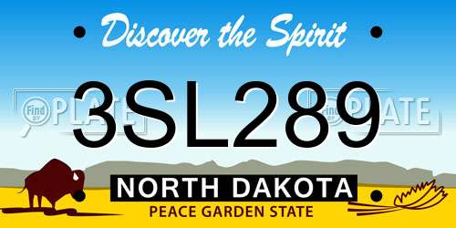 3SL289 North Dakota License Plate