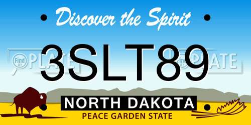 3SLT89 North Dakota License Plate