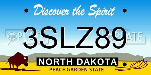 3SLZ89 North Dakota License Plate