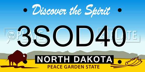 3SOD40 North Dakota License Plate
