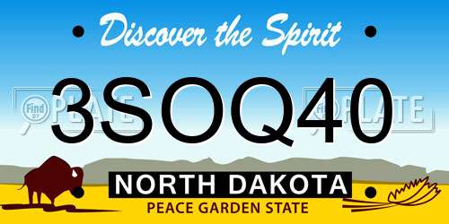 3SOQ40 North Dakota License Plate