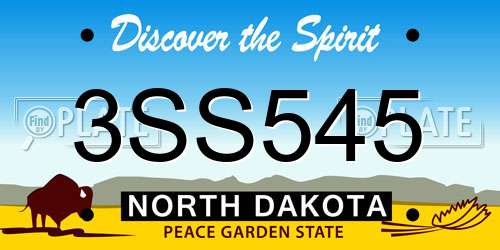 3SS545 North Dakota License Plate