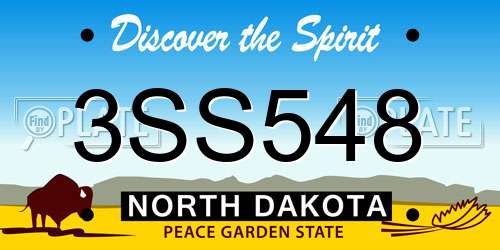 3SS548 North Dakota License Plate