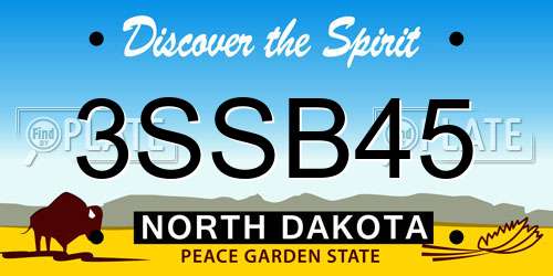 3SSB45 North Dakota License Plate