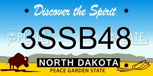 3SSB48 North Dakota License Plate