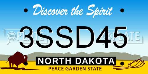 3SSD45 North Dakota License Plate