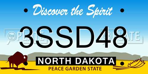 3SSD48 North Dakota License Plate