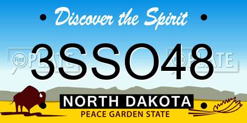 3SSO48 North Dakota License Plate