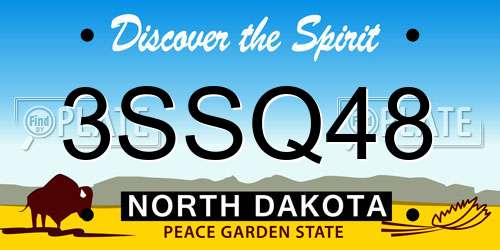 3SSQ48 North Dakota License Plate