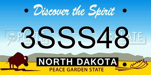 3SSS48 North Dakota License Plate
