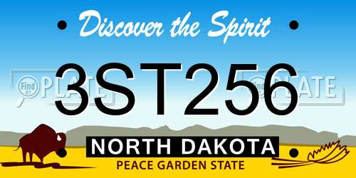 3ST256 North Dakota License Plate