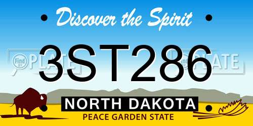 3ST286 North Dakota License Plate